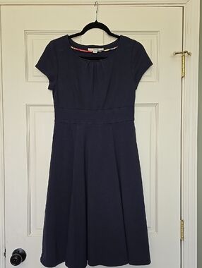 Boden Navy Short-Sleeve Midi Dress